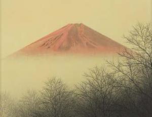 NAKAMURA Munehiro 1950,Red Mt. Fuji,Mainichi Auction JP 2022-02-25