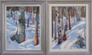 NALLY Bob 1938-1990,Winter Landscapes with dramatic shadows on snow,Hood Bill & Sons US 2024-01-16