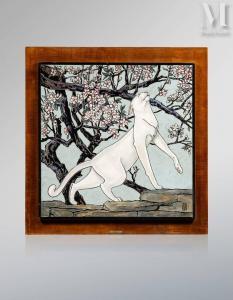 NAM Jacques 1881-1974,Panthère blanche et fleurs de cerisiers,Millon & Associés FR 2024-03-16