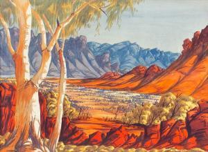 NAMATJIRA Ewald 1930-1984,CENTRAL AUSTRALIAN LANDSCAPE,GFL Fine art AU 2023-03-12