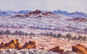 NAMATJIRA Gabriel,Central Australian Landscape 
 circa 1963,1963,Menzies Art Brands 2007-11-14