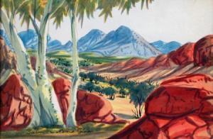 NAMATJIRA Gabriel 1941-1969,Landscape, Central Australia,Elder Fine Art AU 2010-08-15