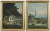 NAMCHEONG 1840-1870,The Pagoda at Whampoa and Entrance to a Temple by ,Brunk Auctions US 2021-05-19