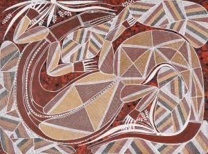 NAMUNDJA Samuel 1965,Goanna  Kalowan Dreaming Country: Mangolod,Elder Fine Art AU 2020-12-06
