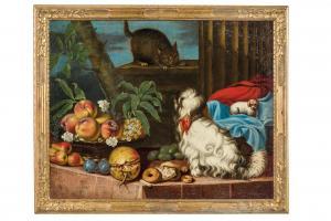 NANI Giacomo 1698-1770,Natura morta con frutti, cane e gatto,Wannenes Art Auctions IT 2022-11-29