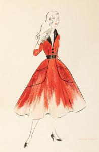 Nanni Nino 1888-1969,Ragazza con vestito rosso,Finarte IT 2023-07-11