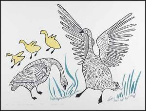 NANOGAK Agnes 1925-2001,Brace of Canada Geese,1982,Heffel CA 2016-01-28