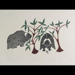 NANOGAK Agnes 1925-2001,GRAZING MUSK OX,Waddington's CA 2008-10-27