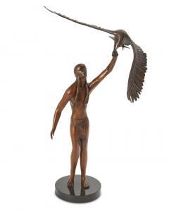 NARANJO MICHAEL 1944,Man with Bird,John Moran Auctioneers US 2023-06-06