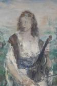 NARAY Aurel 1883-1948,portrait of a young woman with a violin,Crow's Auction Gallery GB 2022-03-16