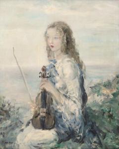 NARAY Aurel 1883-1948,Young Woman with Violin,Artmark RO 2024-04-15