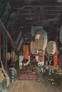 NARAZAKI Eisho 1864-1936,Inside of Kannon Temple at Asakusa, Tokyo,Rachel Davis US 2019-02-09