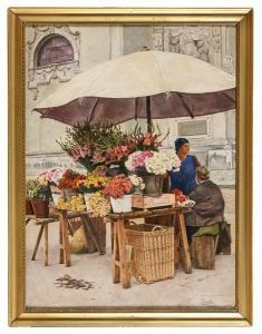 NARDI Enrico 1864-1947,Mercato di fiori,1895,Babuino IT 2022-07-21