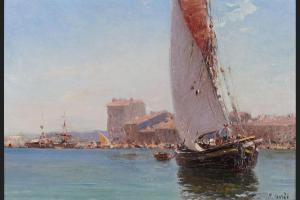 NARDI Francois 1861-1936,VOILIER AU DÉPART,Besch Cannes Auction FR 2024-12-30