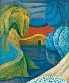 NARINSKY Shlomo 1885-1960,Abstract landscape,1940,Matsa IL 2010-06-30