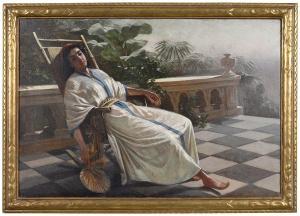 NARJOT Ernest 1826-1898,Algerian Girl Resting,1887,Brunk Auctions US 2020-05-15