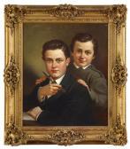 NARJOT Ernest 1826-1898,portrait of two young boys,Freeman US 2013-07-17
