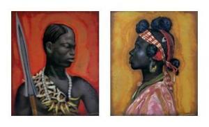 NARZUL 1900-1900,Couple Africain,Saint Germain en Laye encheres-F. Laurent FR 2014-10-19