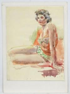 NASH eustace p. e,Woman on Bourmouth beach,1958,Dickins GB 2018-02-02