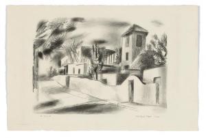 NASH Willard 1898-1943,New Mexico Street,1930,Santa Fe Art Auction US 2024-03-13