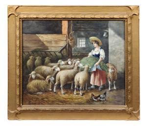 NASI G,Shepherdess and Flock,19th Century,Hindman US 2019-04-17