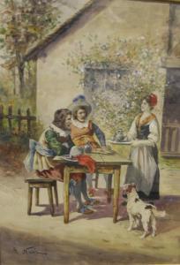 NASI G,Two Musketeers supping at a table whilst a maiden ,Moore Allen & Innocent GB 2018-01-12