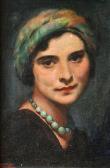 NASKE Frantisek Xaver 1884-1959,Lady with turban,1936,Vltav CZ 2017-02-27
