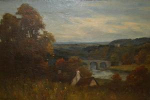 NASMYTH G,River landscape with cottage and wild flowers to,1901,Lawrences of Bletchingley 2019-07-23
