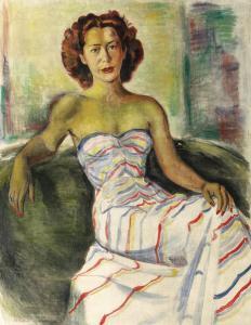 NASTUREL George D 1904-2002,Portrait of the Writer Cella Serghi,Artmark RO 2018-02-06