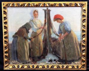 NATHAN Max 1880-1973,THREE LADIES WITH FISH NET,1909,Lewis & Maese US 2022-03-12