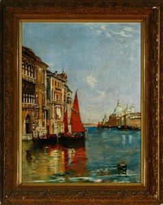 NATHAN Peter Ludvig 1856-1918,A canal scenery from Venice,1907,Bruun Rasmussen DK 2007-09-17