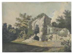 NATTES John Claude 1765-1822,Elegant figures exploring a ruined abbey,Christie's GB 2022-03-24