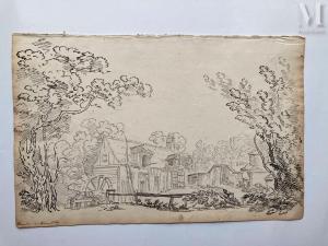 NATTES John Claude 1765-1822,Vue du moulin de Chantilly,Millon & Associés FR 2022-10-18