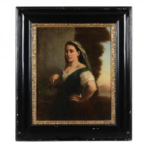 NATTINO Girolamo 1842-1913,Young Woman with Basket of Flowers,Leland Little US 2021-12-04