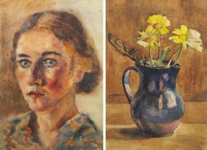 NAUM Gheorghe 1907-1968,Portret de fata,1942,Alis Auction RO 2013-06-25