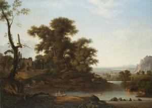 NAVA Ambrogio 1791-1862,Paesaggio con corso d'acqua, ruderi e ninfe a,1816,Il Ponte Casa D'aste Srl 2017-11-15