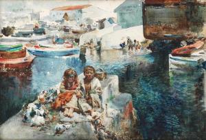 NAVARRO LLORENS Jose 1867-1923,Porto di Valencia,Bonhams GB 2022-03-30