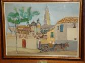 NAVIASKY Sonia 1934-2018,Continental town scene with mule and cartbefore,Bonhams GB 2010-06-07