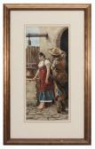 NAVONE Edoardo 1844-1912,Woman and Man at Well,Brunk Auctions US 2012-11-10