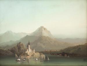 NAVRATIL Josef 1798-1865,Horské jezero s chrámem,Art Consulting CZ 2013-10-06