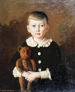 NAWROCKI Boleslaw 1877-1946,Portret chłopca z pluszowym misiem,1933,Rempex PL 2010-01-27