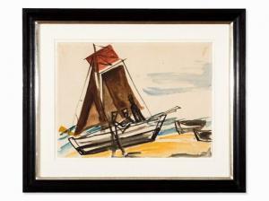 NAY Ernst Wilhelm 1902-1968,Segelboot am Strand,1936,Auctionata DE 2015-06-19