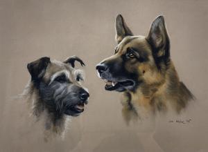 NAYLOR John 1960,Portrait of Two Dogs,1995,David Duggleby Limited GB 2023-02-11