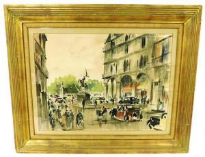 Nayrac Guy,busy Parisian street scene,20th,Winter Associates US 2017-08-28