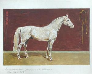 NAZAROV NIKOLAI F 1900-1900,Study of the grey stallion,Cheffins GB 2013-06-19