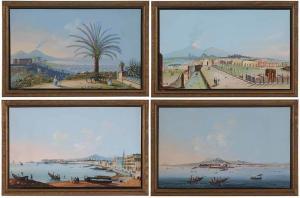 NEAPOLITAN SCHOOL,Four Views of Naples and Pompeii,19th century,Brunk Auctions US 2017-11-09