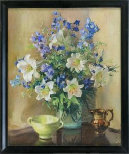 NEAVES DOROTHY 1900,Lilies and Larkspur,20th Century,Eldred's US 2020-02-07