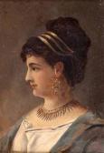 NEBE PFLUGSTAEDT Ch 1800-1800,Profilbildnis einer jungen Dame,1884,Palais Dorotheum AT 2010-11-16