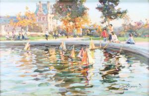 NEBESSIKHINE Sergeï 1964,children with model boats in a pond with Country h,Denhams GB 2017-07-12