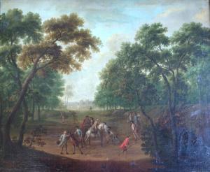 NEBOT Balthasar 1700-1770,MEN WITH WEAPONS IN A WOODLAND,Lawrences GB 2013-10-18